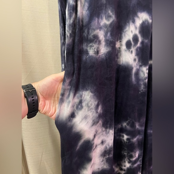NATURAL LIFE Black Grey and White Tie-Dye Long Sleeve Dress Size XL Bohemian - Picture 4 of 10